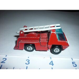 Vintage‎ Playart Red Fire Truck Toy Diecast Metal Ladder Blue Windshield 7130